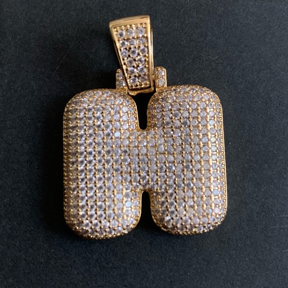 Jewelry - Bubble Initial “H” Cubic Zirconia Charm